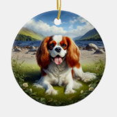 Charming Cavalier King Charles Spaniel Keepsake セラミックオーナメント (正面)
