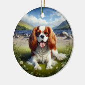 Charming Cavalier King Charles Spaniel Keepsake セラミックオーナメント (左)