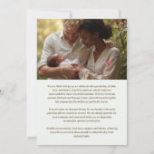 Charming Christian Wildflowers Cross-Shape Baptism 招待状 (裏面)