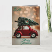 Charming Christmas Card Folded Holiday Design カード (正面)
