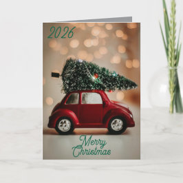 Charming Christmas Card Folded Holiday Design カード