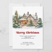 Charming Christmas house cozy festive scene  シーズンカード (正面)