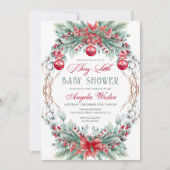 Charming Christmas Merry Little Baby Shower  招待状 (正面)