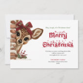 Charming Christmas peeking reindeer greeting card シーズンカード (正面)