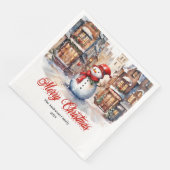 Charming Christmas scene napkins classic palette (コーナー)