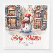 Charming Christmas scene napkins classic palette (正面)