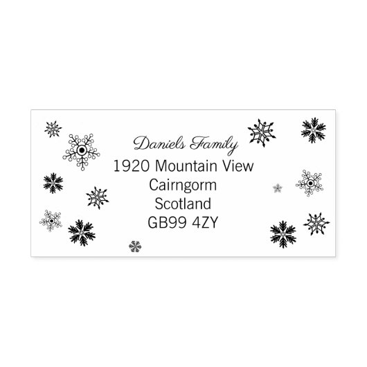 Charming Christmas Snowflake Address ラバースタンプ (インプリント)