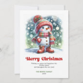 Charming Christmas snowman classic kids greeting シーズンカード (正面)