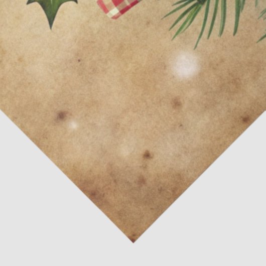Charming Christmas wreath tissue paper rustic tone 薄葉紙 (詳細)
