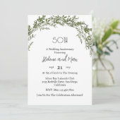 Charming Classic Greenery Wedding Anniversary  招待状 (スタンド正面)