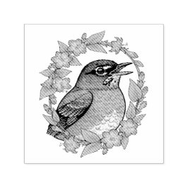 Charming Connecticut Bird With Mirabilis セルフインキングスタンプ