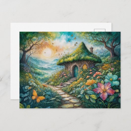 Charming Cottage by Serene Path ポストカード (正面/裏面)