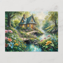 Charming Cottage by Serene Stream ポストカード