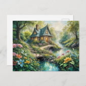 Charming Cottage by Serene Stream ポストカード (正面/裏面)