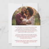 Charming Cross Burgundy & Gold Glitter Baptism 招待状 (裏面)