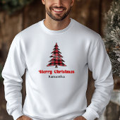 Charming Custom Plaid Tree Christmas Sweatshirt パーカ