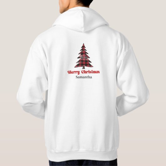 Charming Custom Plaid Tree Christmas Sweatshirt パーカ (裏面)