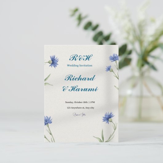 "Charming Custom Wedding Invitation" ポストカード (スタンド正面)