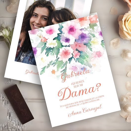 Charming Delicate Colorful Wildflowers Quinceañera 招待状
