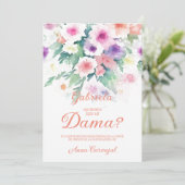 Charming Delicate Colorful Wildflowers Quinceañera 招待状 (スタンド正面)