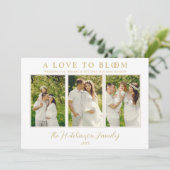 Charming Elegant Love Christmas 3 Photos Collage シーズンカード (スタンド正面)