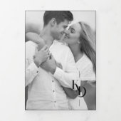 Charming Elegant Minimalist Black & White Wedding 三つ折り招待状 (カバー)