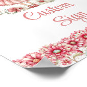 Charming Fairy Girl Blush Floral Birthday Custom   ポスター (角)