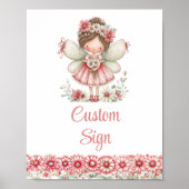 Charming Fairy Girl Blush Floral Birthday Custom   ポスター (正面)
