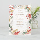 Charming Fall Nature Frame Photo Wedding 招待状 (スタンド正面)