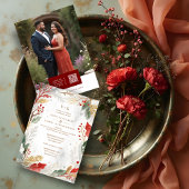 Charming Fall Nature Frame Photo Wedding 招待状