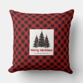Charming Farmhouse Plaid Custom Name Pillow クッション (正面)