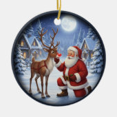 Charming Festive Christmas Scene セラミックオーナメント (正面)