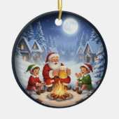 Charming Festive Christmas Scene セラミックオーナメント (正面)