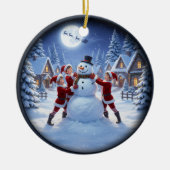 Charming Festive Christmas Scene セラミックオーナメント (正面)