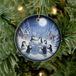 Charming Festive Christmas Scene セラミックオーナメント