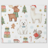 Charming Festive Friends Christmas Gift Wrap ラッピングペーパー (フラット)