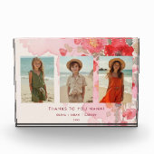 Charming Floral 3-Photo Collage Family Keepsake フォトブロック (正面)