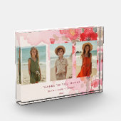 Charming Floral 3-Photo Collage Family Keepsake フォトブロック (左)