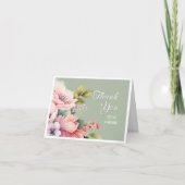 Charming Floral Personalized Thank You Card サンキューカード (正面)