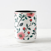 Charming Floral Print Coffee Mug ツートーンマグカップ (中央)