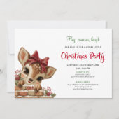 Charming Funny Baby Reindeer Cute Cartoon Watercol 招待状 (正面)