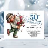Charming Funny Man 50th Birthday Quirky Humor  招待状