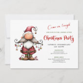 Charming Funny Santa Minimalist Holiday Invitation 招待状 (正面)