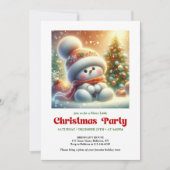Charming funny snowman invite holiday tones DGL 招待状 (正面)