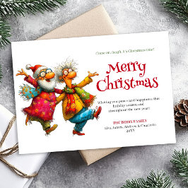 Charming Funny Woman Comic Christmas Editable Card シーズンカード