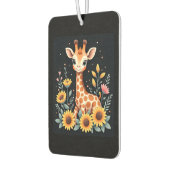 Charming Giraffe Surrounded By Flowers Long Sleeve カーエアーフレッシュナー (左)