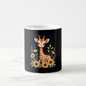 Charming Giraffe Surrounded By Flowers Long Sleeve コーヒーマグカップ (中央)