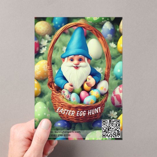 Charming Gnome & Basket Easter Egg Hunt アクリル招待状 (インサイチュ (ポータブル))