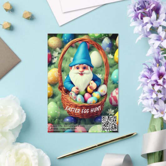 Charming Gnome & Basket Easter Egg Hunt アクリル招待状 (インサイチュ (ウェディング))