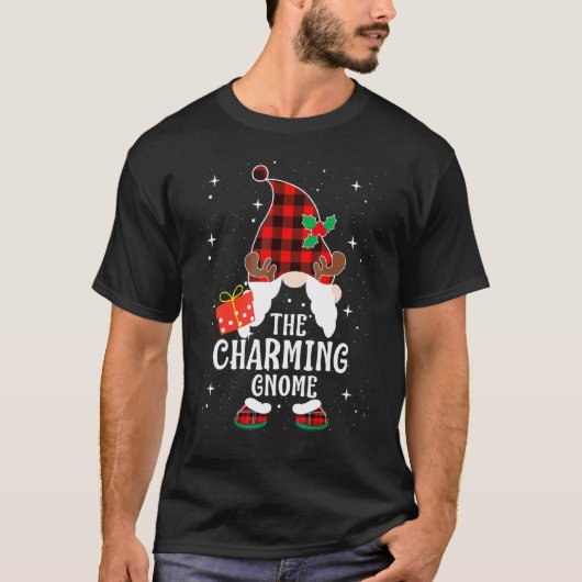 Charming Gnome Buffalo Plaid Matching Family Chris Tシャツ (正面)